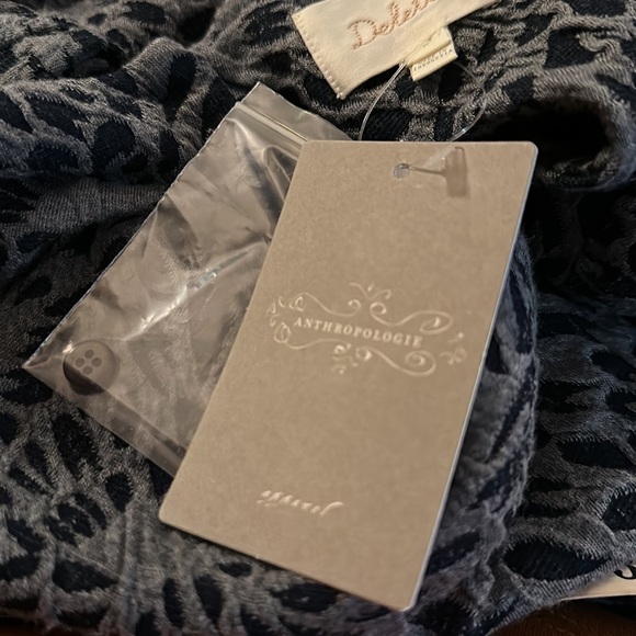 Anthropologie‎ Deletta Floral Caledonia Dress Blue Gray NWT Size Medium - Picture 13 of 15